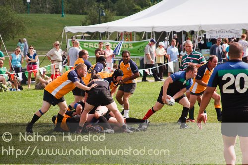 Rugby players at Irish Fest